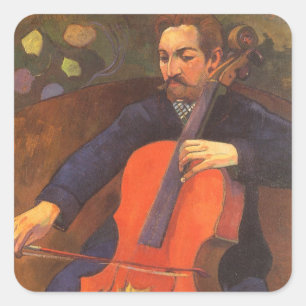 Player Schneklud Portrait von Paul Gauguin Quadratischer Aufkleber