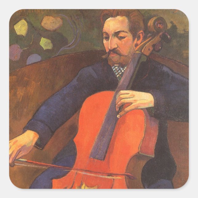 Player Schneklud Portrait von Paul Gauguin Quadratischer Aufkleber (Vorderseite)