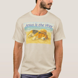 Playera Beach with a Hat - "Jesus is the Way" T-Shirt