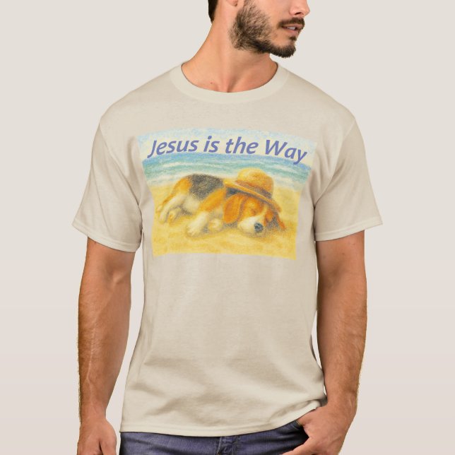 Playera Beach with a Hat - "Jesus is the Way" T-Shirt (Vorderseite)