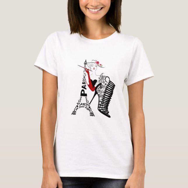 Playera de parís chic con mujer T-Shirt (Vorderseite)
