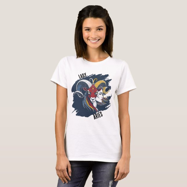 Playera Lady Aries - Mujer Zodíaco Carnero  T-Shirt (Vorne ganz)