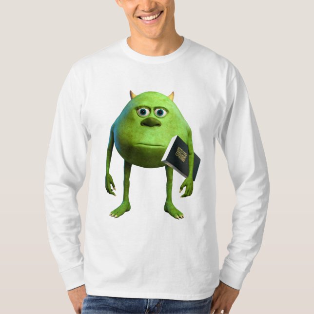Playera Manga Larga Mike Wazowski con Biblia T-Shirt (Vorderseite)