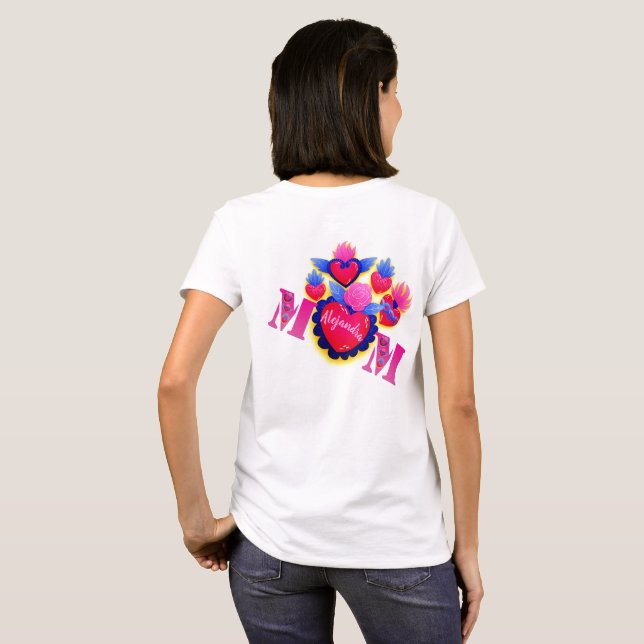 Playera "MOM Corazón Mexicano" – Editable nombre T-Shirt (Schwarz voll)
