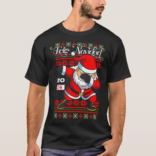 Playera Navideña de Santa T-Shirt (Vorderseite)