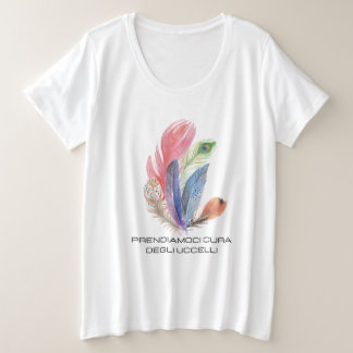 Playera plumas de aves  große größe T-Shirt