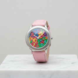 Playful 3D Cute Blue Robot Watch for Kids Birthday Armbanduhr