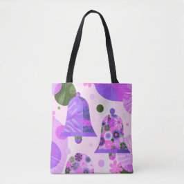 Playful Abstract Floral Circles Tote Bag Tasche