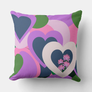 Playful Abstract Heart Throw Pillow Kissen