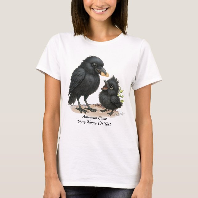 Playful American Crow T-Shirt (Vorderseite)