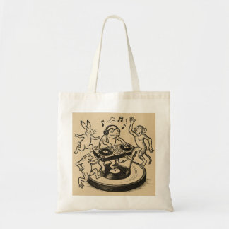 Playful Animals in Traditional Japanese Scroll-Sty Tragetasche