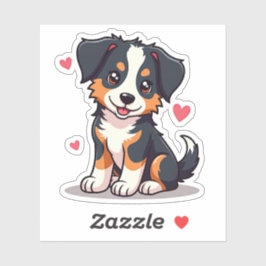 Playful Australian Shepherd Puppy - Niedlich Style Aufkleber