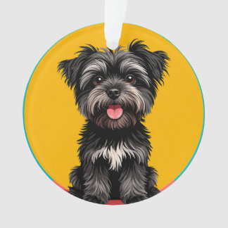 Playful Black And Gray Terrier Puppy Portrait