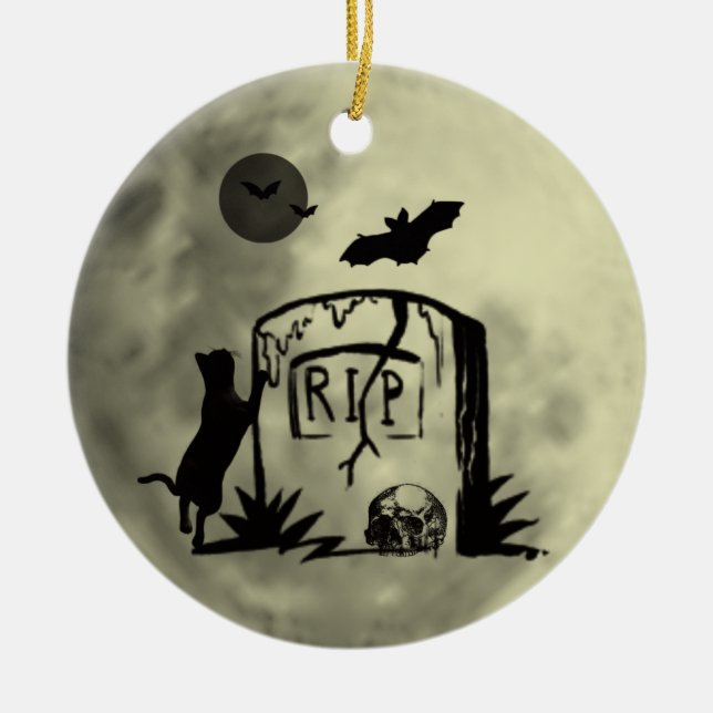 Playful Black Cat Ornament (Vorne)