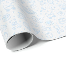 Playful Blue Baby Geschenkwrap Geschenkpapier