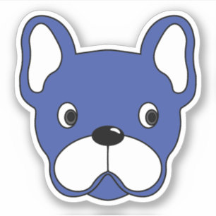Playful Blue Bulldog 3"x3" Vinyl Sticker