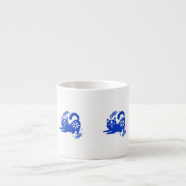Playful Blue Cat Espresso Cup – CozyBun Espressotasse