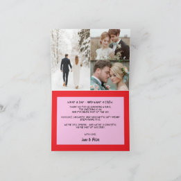 Playful & Bright Photo Wedding Thank You Card Dankeskarte
