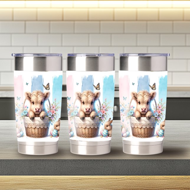 Playful Brushstroke Osterhochland Kuh 20oz Thermobecher (Von Creator hochgeladen)