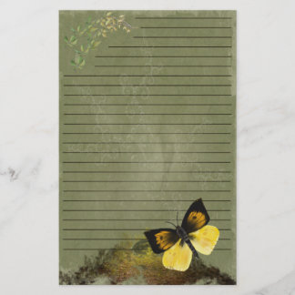 Playful Butterfly-Digi Painted Stationary-lein Briefpapier