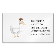 Playful Cartoon Duck with Brown Hat
