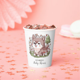 Playful Charming Wolf Baby Dusche Pappbecher