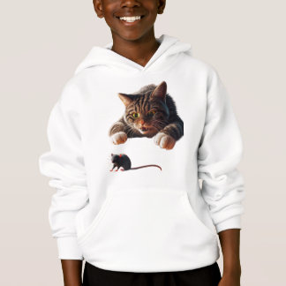 Playful Chat Poncing sur la souris - Drôle dessin