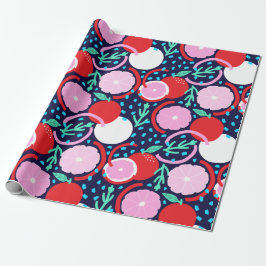 Playful Citrus Fruit & Confetti Midnight Market Geschenkpapier