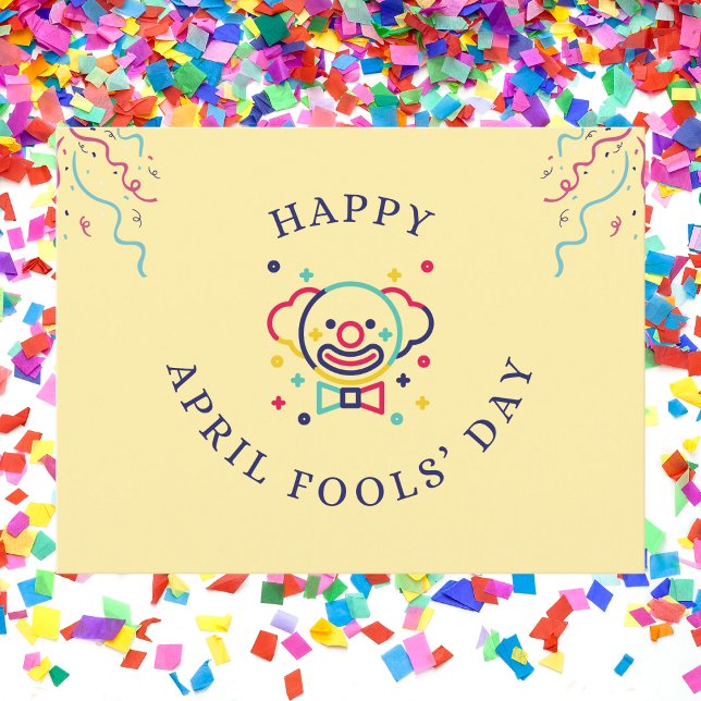 Playful Clown Confetti April Fools’ Day Postkarte (Von Creator hochgeladen)