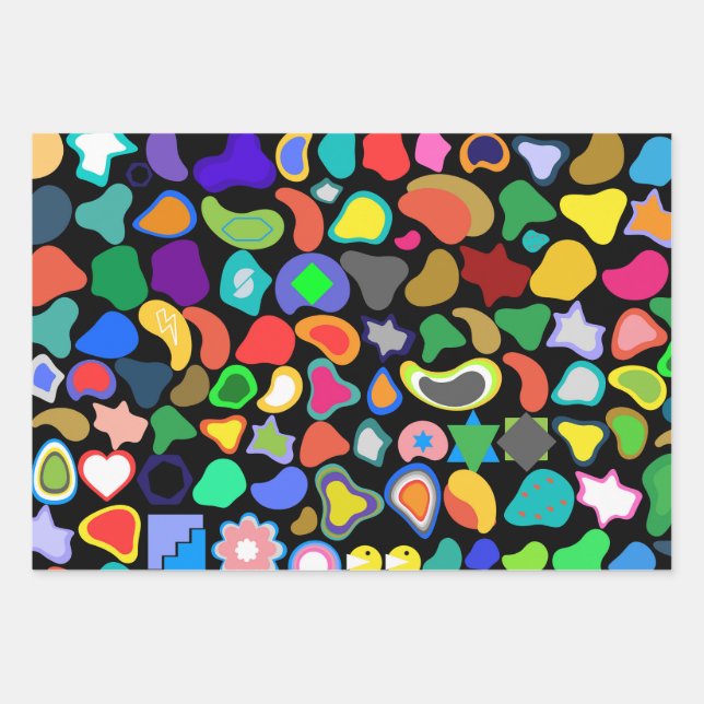 Playful Colorful Amorphous Shapes Geschenkpapier Set (Vorderseite)