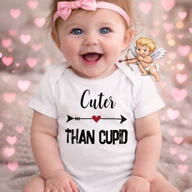 Playful “Cuter Than Cupid” Baby Bodysuit  Baby Strampler (Von Creator hochgeladen)