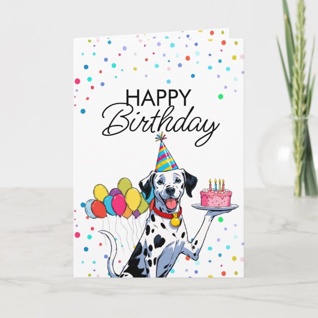 Playful Dalmatiner Dog Fun Geburtstag Karte (Vorderseite)