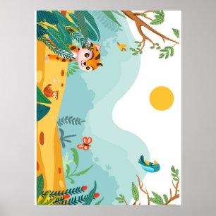 Playful & Descriptive, Playful Jungle Cub Digital Poster
