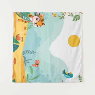 Playful & Descriptive, Playful Jungle Cub Digital Wandteppich