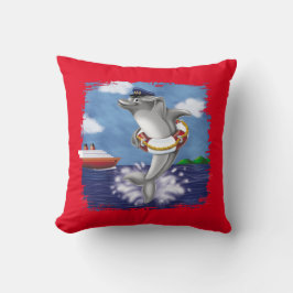 Playful Dolphin Captain - Fun Nautical Adventure Kissen