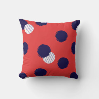 Playful Dots Red Navy Kissen