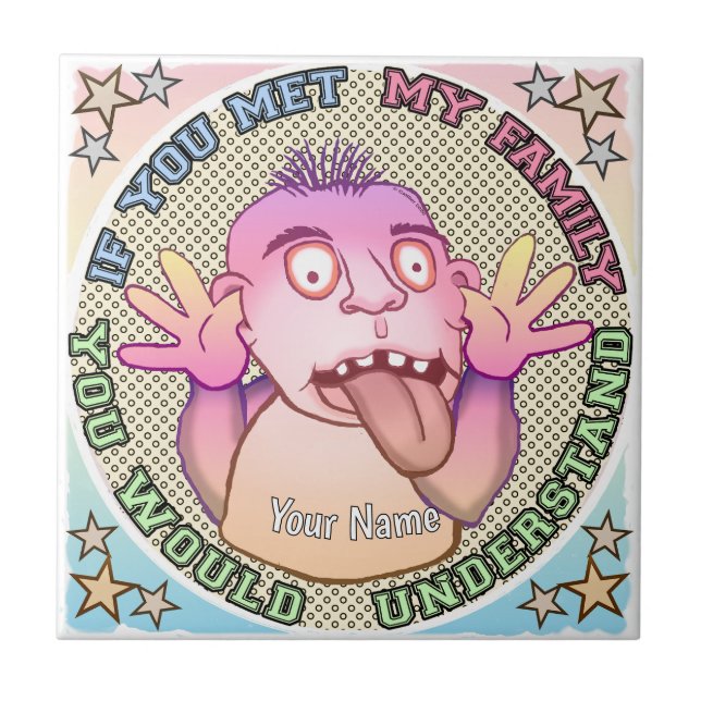 Playful family face fliese (Vorderseite)