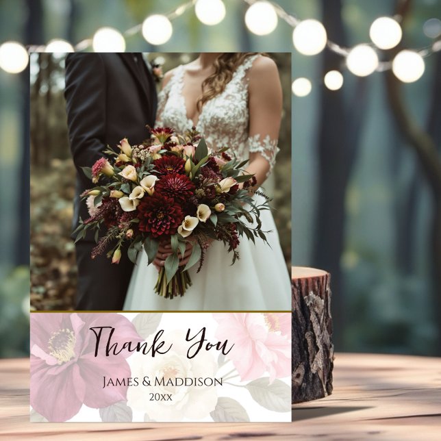 Playful Fox Herbstfloral Dankeskarte (Von Creator hochgeladen)