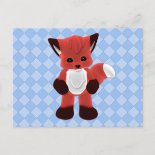Playful Fox Plushie Postcard Postkarte