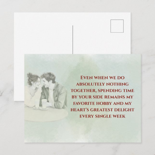 Playful & Funny Love Quote Postcard | Laughing Cou Postkarte (Vorne/Hinten)