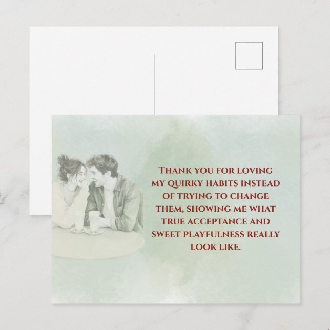 Playful & Funny Love Quote Postcard | Laughing Cou Postkarte (Vorne/Hinten)