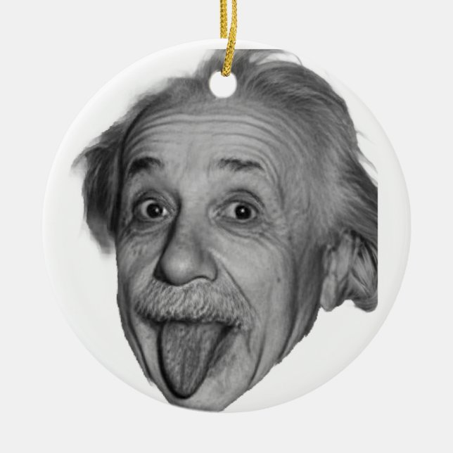 Playful Genius – Albert Einstein  Keramik Ornament (Vorne)