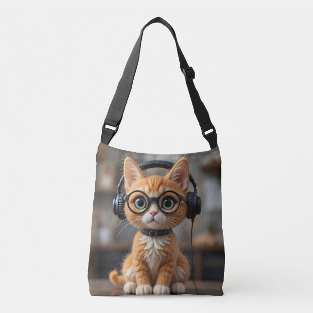 Playful Ginger Cat Tragetaschen Mit Langen Trägern (Vorderseite)