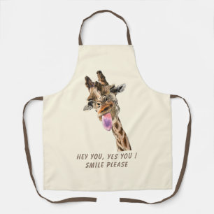 Playful Giraffe Funny Apron Lächeln - Benutzerdefi Schürze