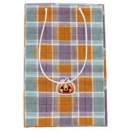 Playful Halloween Plaid Mittlere Geschenktüte