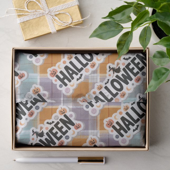 Playful Halloween Plaid Seidenpapier (Geschenk)