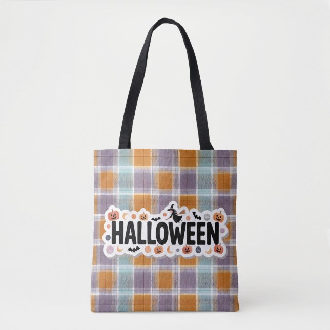Playful Halloween Plaid Tasche (Vorderseite)