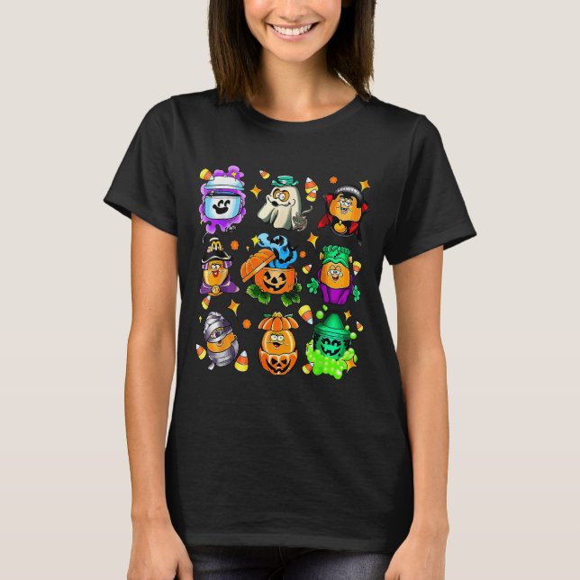 Playful Halloween Snack Bucket Art For Food Lovers T-Shirt (Vorderseite)