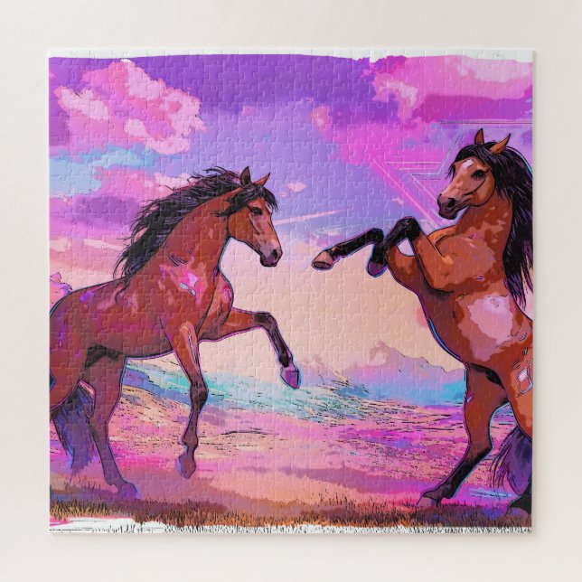 Playful Hello - Two Stallions Greeting Each Other (Vertikal)