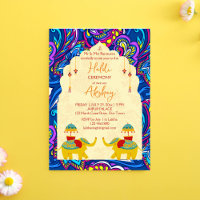 Playful indische Hochzeit Elefanten blau gelben Ha